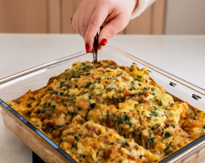 Baked butternut squash lasagna with melted cheese and browned edges