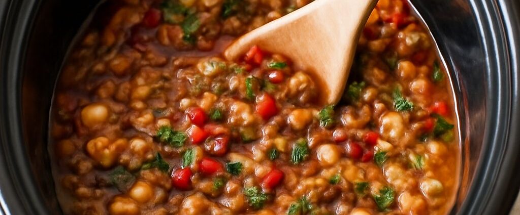 A bowl of classic calico beans, a hearty calico baked beans dish made from a simple calico beans recipe.