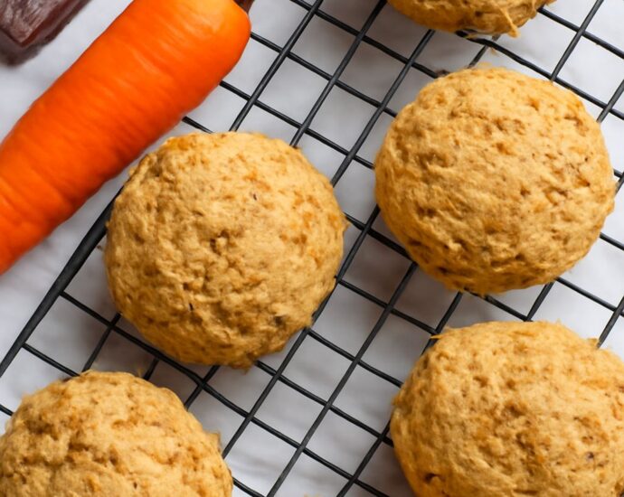 Soft carrot cookies with warm spice and grated carrot