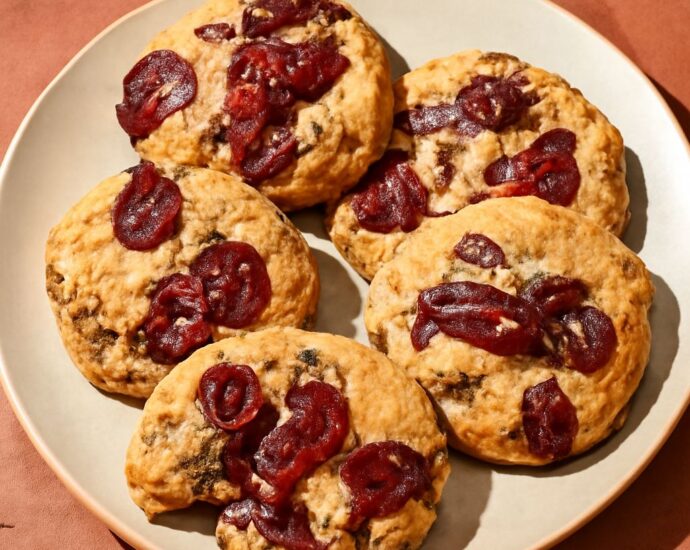 Soft date cookies on a plate with chopped dates