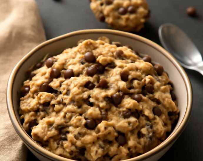 Eggless chocolate chip cookies stacked on a cooling rack