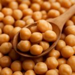Garbanzo beans and chickpeas side by side in bowls