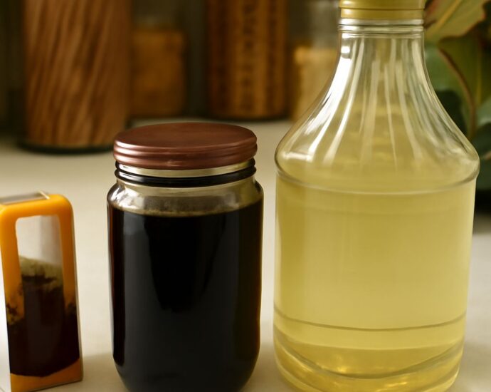 Homemade light corn syrup substitute in a small glass jar