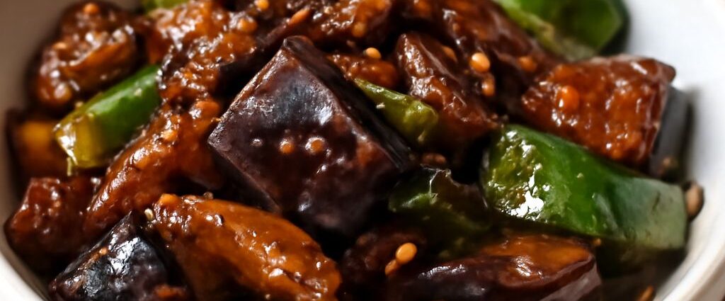 Sautéed Japanese eggplant finished in a glossy savory-sweet sauce