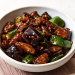 Sautéed Japanese eggplant finished in a glossy savory-sweet sauce