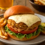 Mushroom burger with portobello patty on a bun