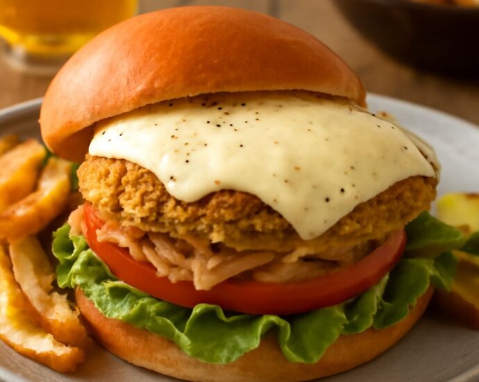 Mushroom burger with portobello patty on a bun