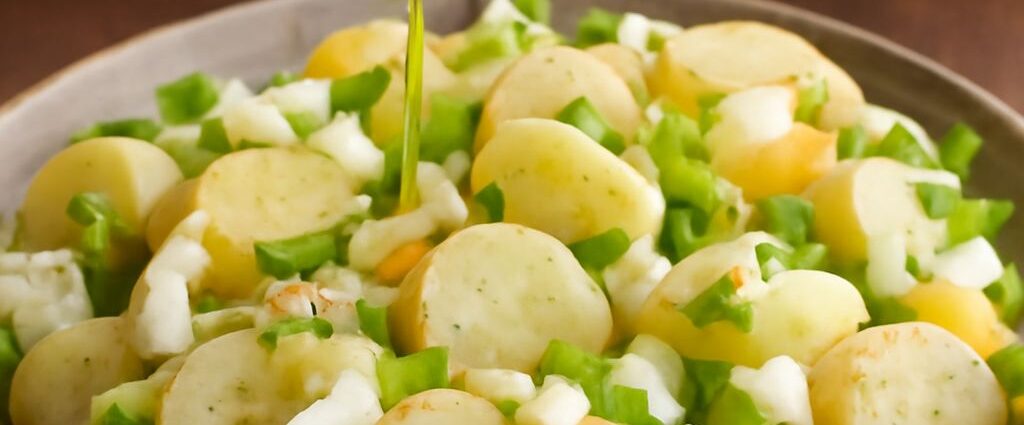 Fresh no mayo potato salad with herbs and no mayonnaise