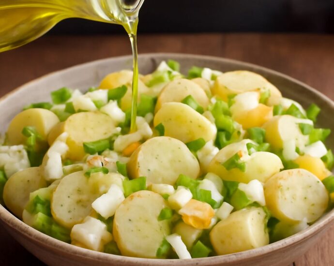 Fresh no mayo potato salad with herbs and no mayonnaise