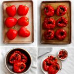 Roasting peppers in the oven on a baking sheet