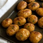 Salt boiled potatoes in a pot after cooking