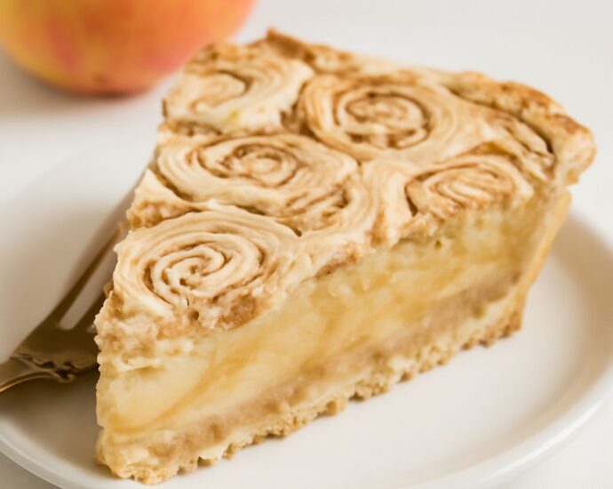 Glazed apple cinnamon roll bake with tender apple chunks and pull-apart dough