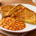 Crisp beans on toast with seasoned beans