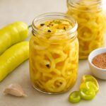Pickled banana pepper rings packed in pint jars