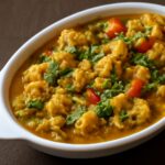 Saucy Indian cauliflower curry with tender florets and toasted spices