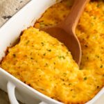 Creamy potato casserole with tender potatoes and a browned cheese crust
