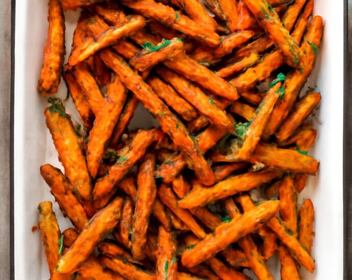 Golden sweet potato fries in a serving bowl