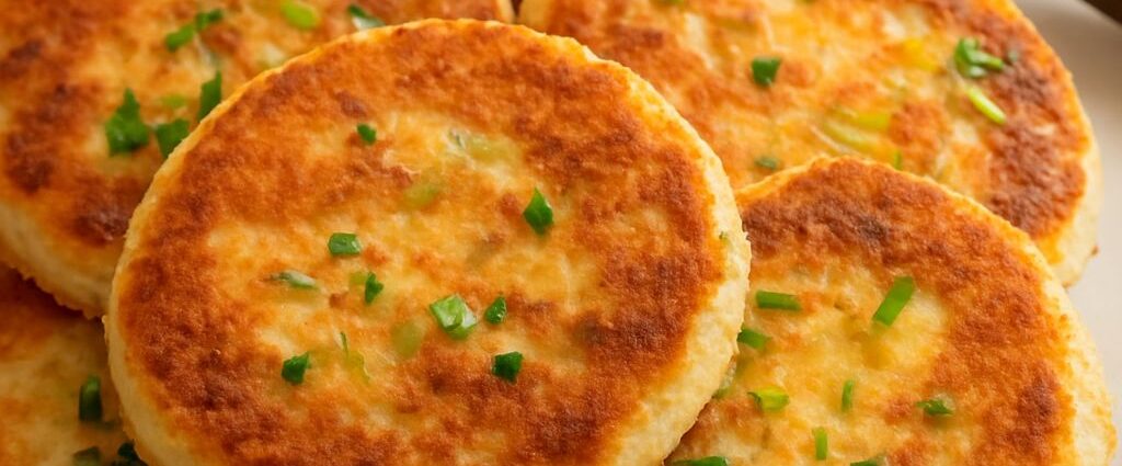 Crisp patties from leftover mashed potatoes on a plate