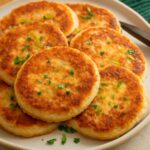 Crisp patties from leftover mashed potatoes on a plate