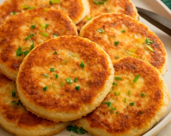 Crisp patties from leftover mashed potatoes on a plate