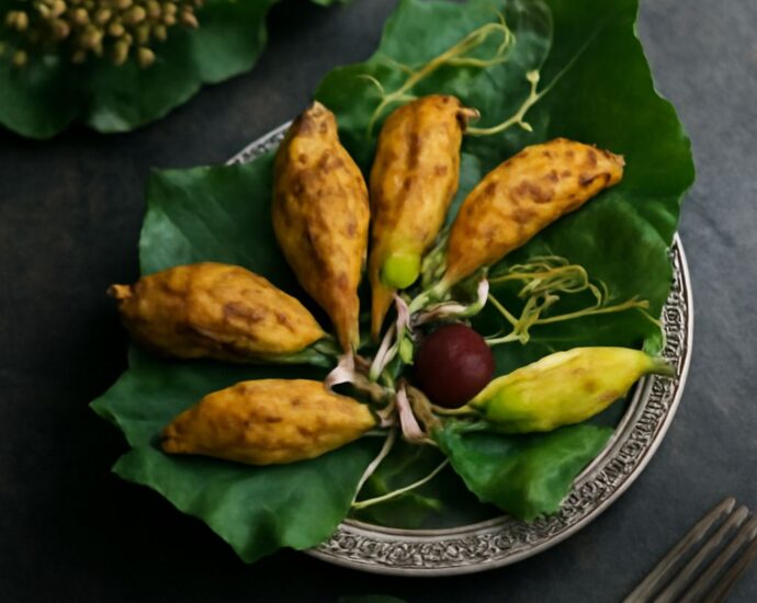 Fried zucchini blossoms with crisp golden batter