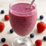 Creamy berry and tropical fruit smoothies made with yogurt