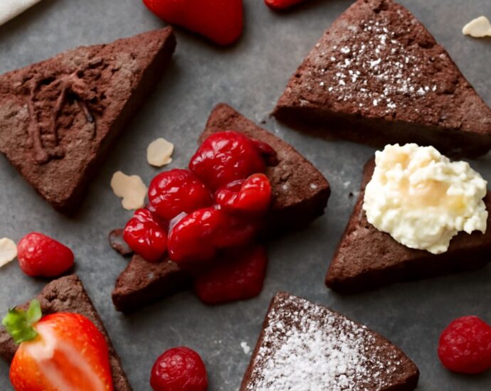 Three gluten-free, dairy-free dessert recipes: fruit crisp, chocolate pots, and nut- or seed-based cookies