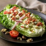 Grilled romaine lettuce recipe showing charred romaine hearts with lemon and Parmesan