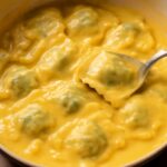 Butternut ravioli with sage and olive oil