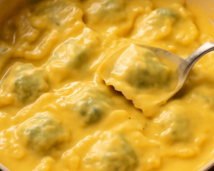 Butternut ravioli with sage and olive oil