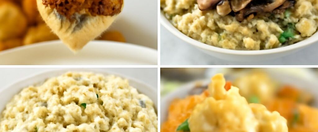 Roasted cauliflower florets, cauliflower rice, creamy mash, and cauliflower steaks