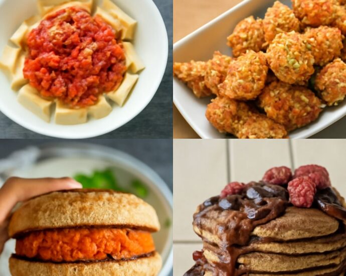 Kid-friendly vegetarian meals served as colorful build-your-own plates