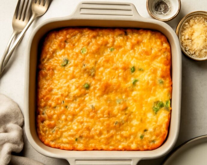 Sliceable potato and egg breakfast casserole with vegetables