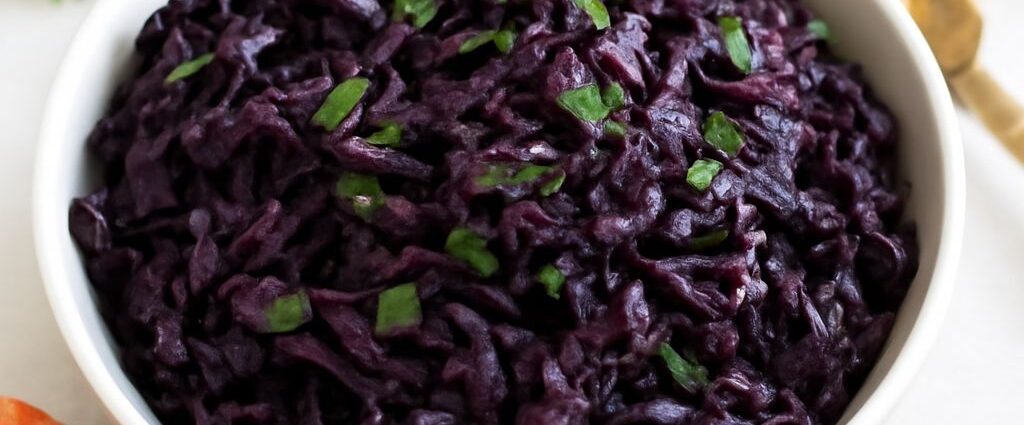 Purple cabbage recipe with tender, glossy sautéed ribbons