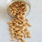 A bowl of crisp roasted butternut squash seeds