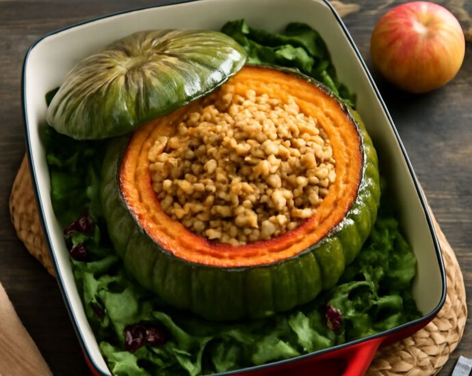 Caramelized roasted kabocha squash wedges with creamy centers