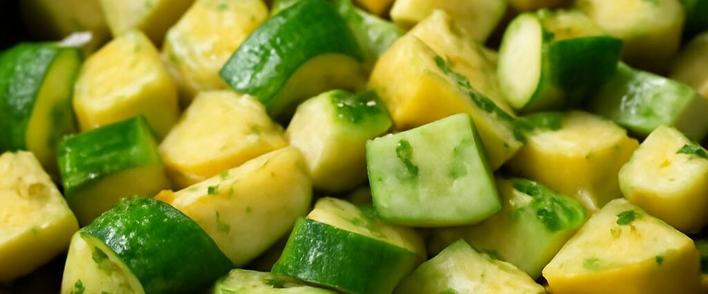 Sautéed zucchini and yellow squash in a skillet