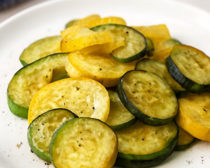 A zucchini and yellow squash recipe served as a skillet side dish