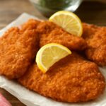 Breaded chicken cutlets ready to serve