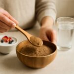 Flax seeds and ground flax meal in bowls
