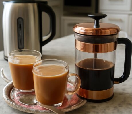 French press coffee preparation