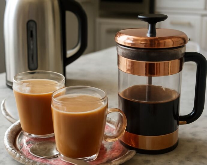 French press coffee preparation