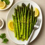 Fresh asparagus spears ready for cooking