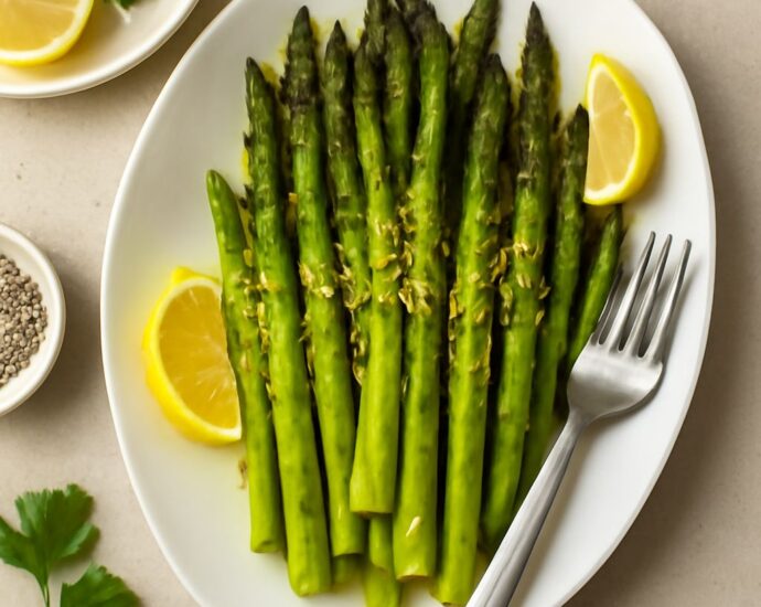 Fresh asparagus spears ready for cooking