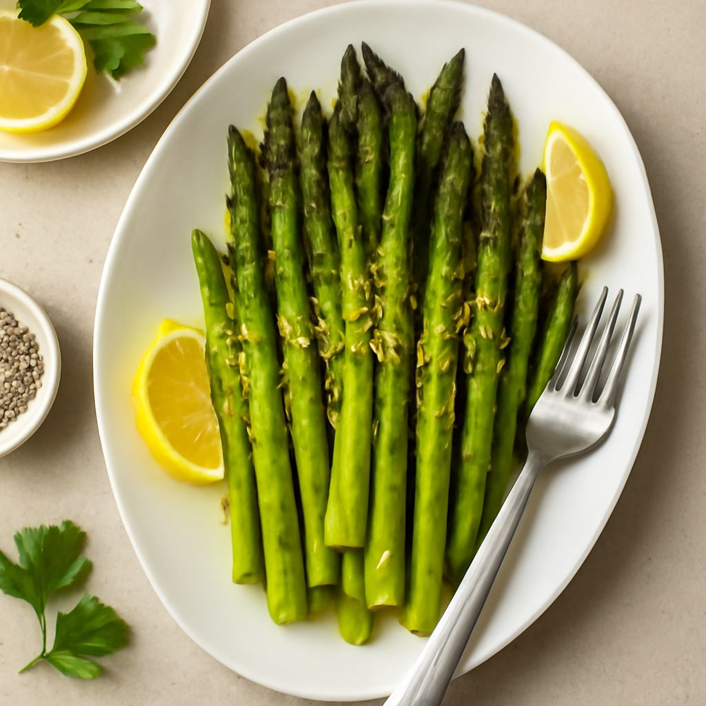 Fresh asparagus spears ready for cooking