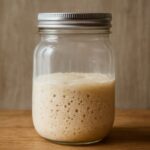 Feeding a mature sourdough starter and maintaining a healthy sourdough culture between bakes.