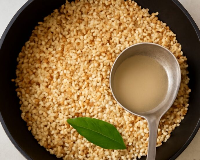 A bowl of creamy risotto with herbs and cheese