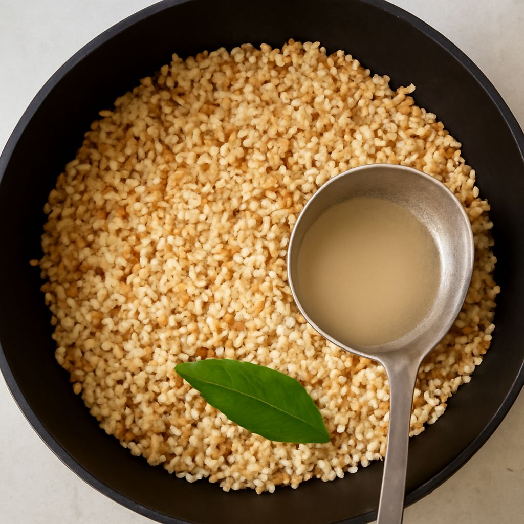 A bowl of creamy risotto with herbs and cheese